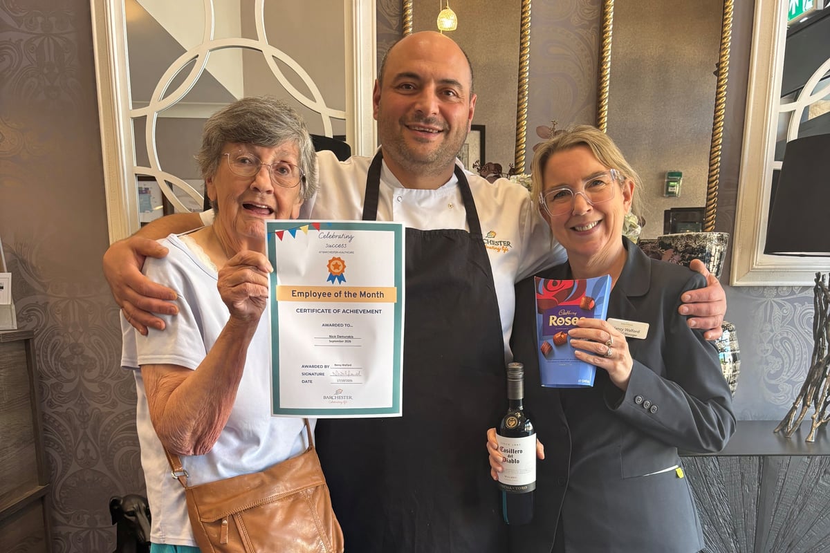 Seaford care home celebrates second chef Nick as Employee of the Month