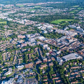 Aerial shot of Crawley