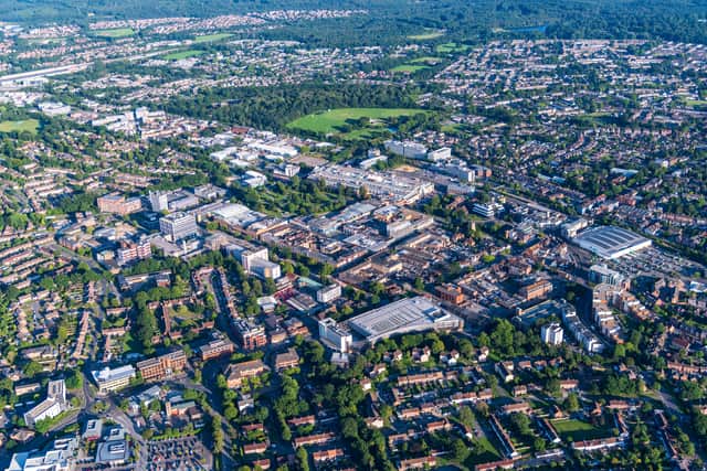 Aerial shot of Crawley