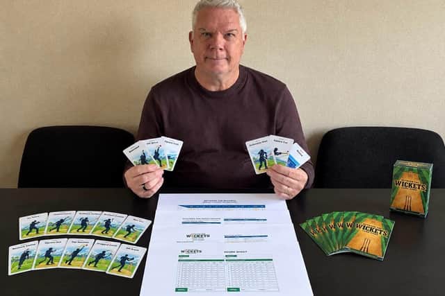 Nick eager with Between the Wickets, the cricket card game he created, now ready to share with cricket fans.