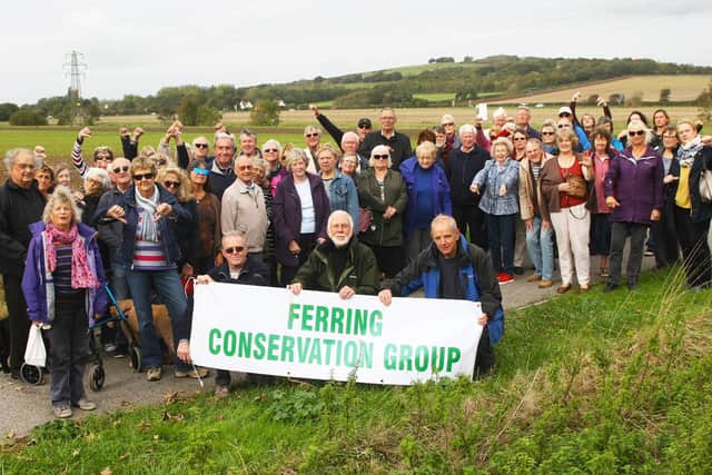 Residents and community groups, including the Ferring Conservation Group, who are opposed to the plans for Chatsmore Farm
