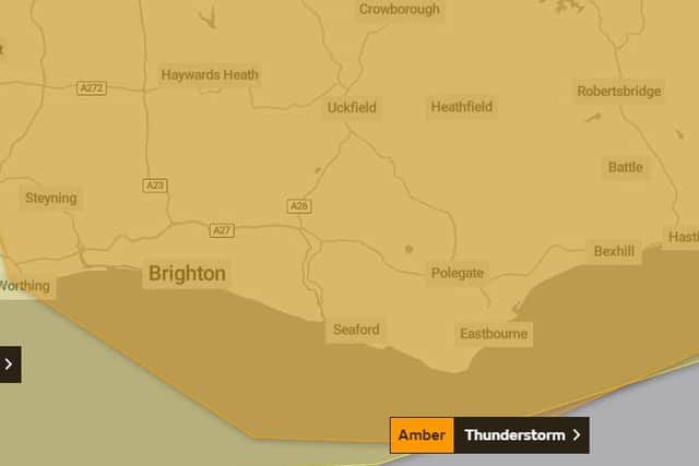 An amber weather warning has now been issued