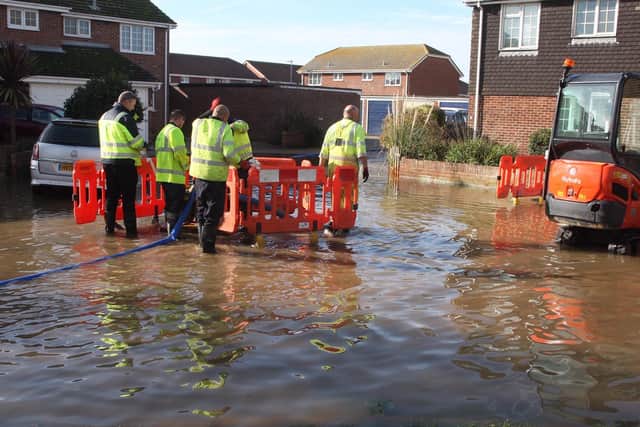 A burst water pipe has caused 'major flooding' inCoppice Lane. Photo: Derek Martin Photography