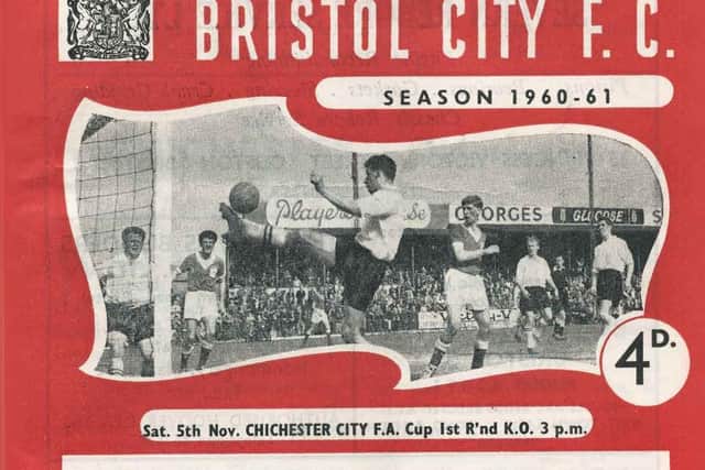 Part of the cover of the Bristol City v Chichester City programme from 1960