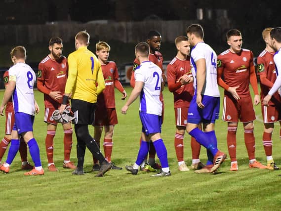Pre match handshakes.