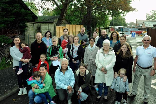 Concerned and shocked residents, past and present parents and former students of Rumboldswhyke school have rallied against the closure proposal. Photo: Kate Shemilt
