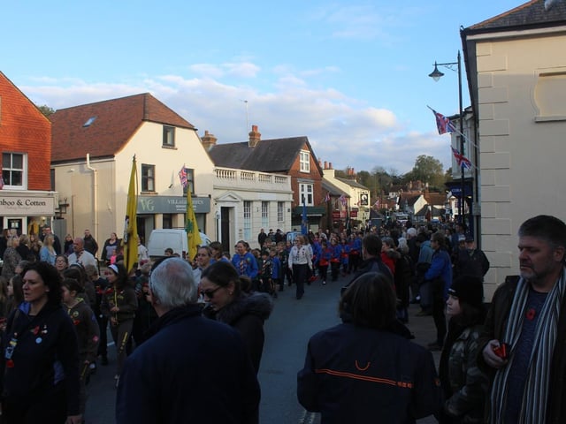 Storrington's Remembrance parade. Photo by Alan Stainer
