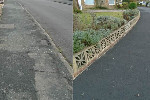 Before and after footway The Estuary, Littlehampton.
 Picture: WSCC