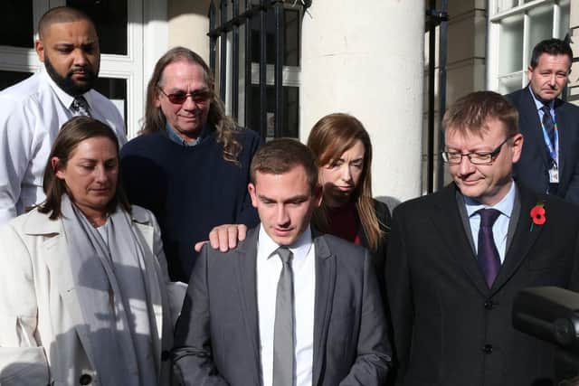 Valerie Graves' family read out a statement outside Lewes Crown Court after Cristian Sabou was jailed for life