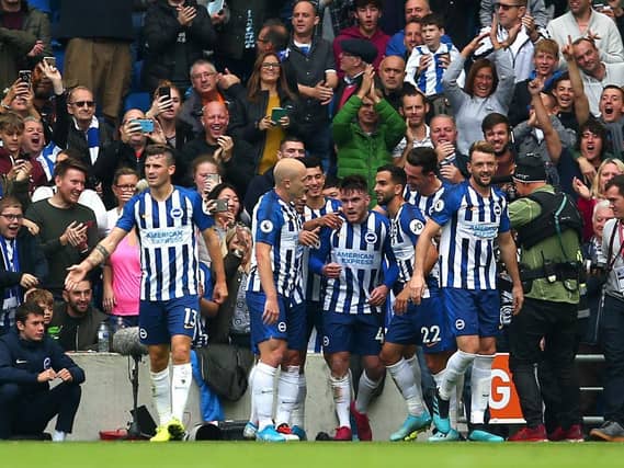 Brighton and Hove Albion celebrate