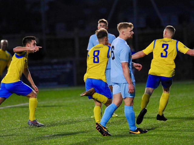 Mitch Hewens celebrates his goal
