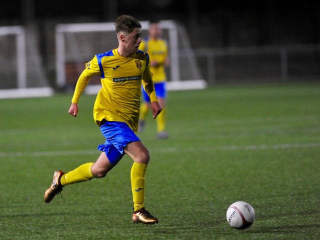 Action from Lancing v Eastbourne Town.