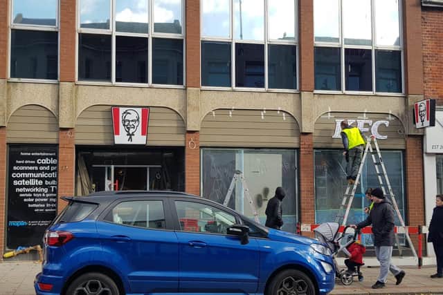 The signs are going up outside KFC in Chapel Road, Worthing