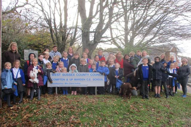 Parents and children at Compton and Up Marden CE Primary School, which was one of five small primary schoolsidentified as potentially vulnerableby West Sussex County Council earlier this year