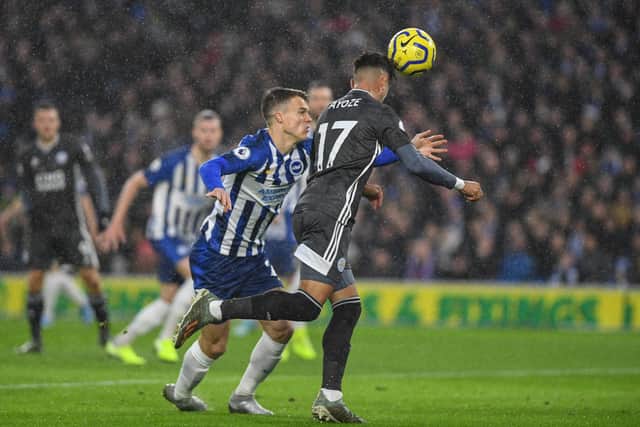 Ayoze Perez head against the post in the opening minutes of the game