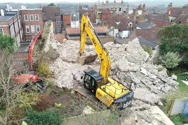 Lewes wall demolition