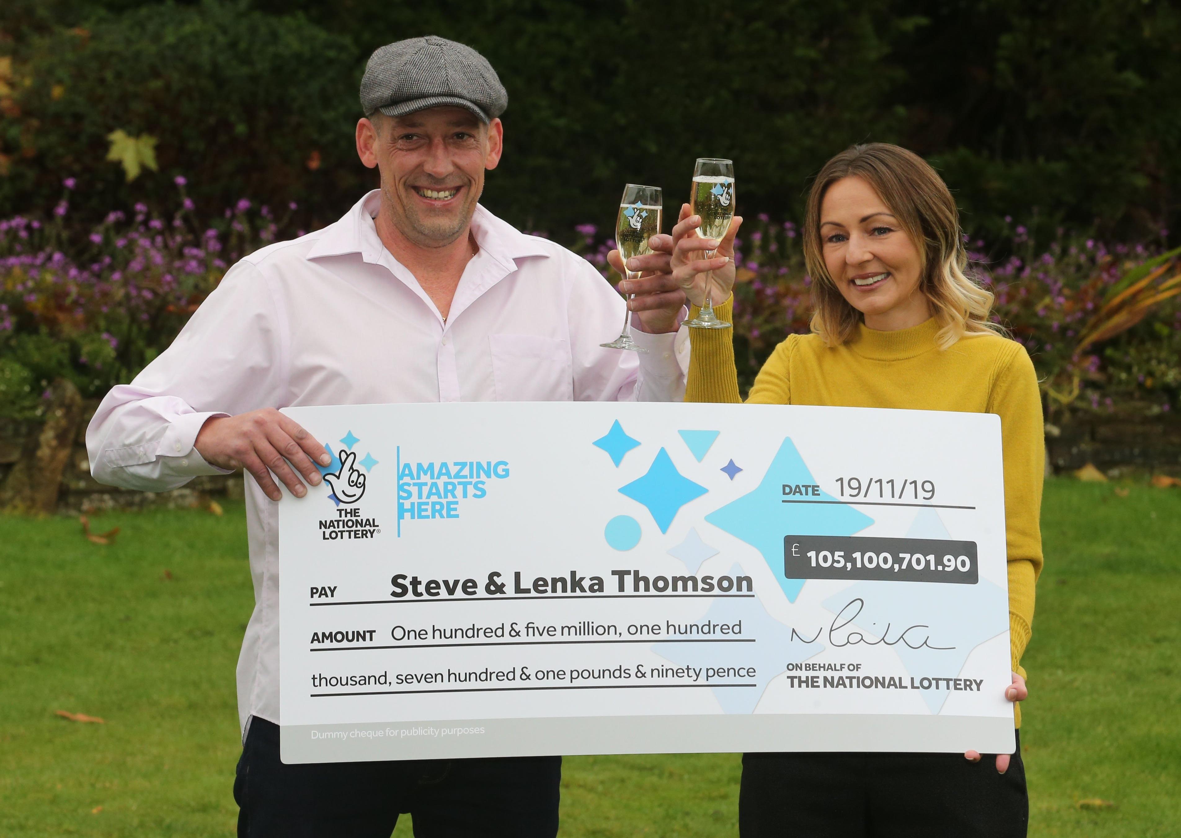 Selsey couple Steve, a 42-year-old builder, and Lenka, a 41-year-old shopworker, have won £105,100,701.90
