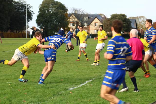 The University of Chichester's rugby firsts (in blue) take on Brunel twos / Picture by Morgan Hopkins