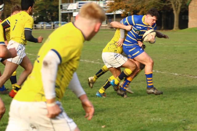 The University of Chichester's rugby firsts (in blue) take on Brunel twos / Picture by Morgan Hopkins