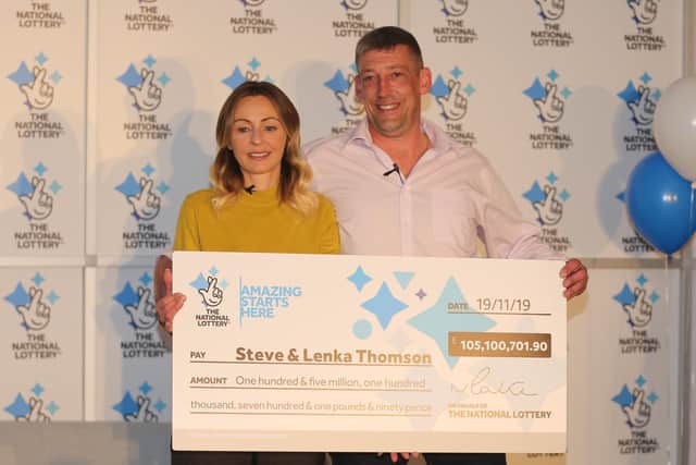 Steve and Lenka Thomson won the £105m Euromillions jackpot
