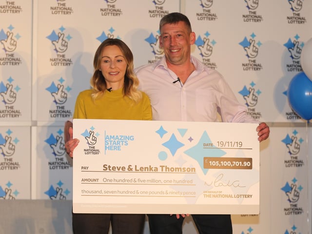 Selsey couple Steve, a 42-year-old builder, and Lenka, a 41-year-old shopworker, have won £105,100,701.90