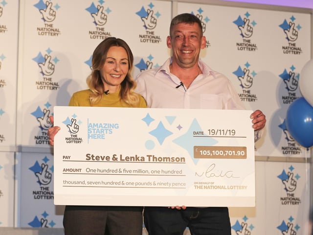 Selsey couple Steve, a 42-year-old builder, and Lenka, a 41-year-old shopworker, have won £105,100,701.90