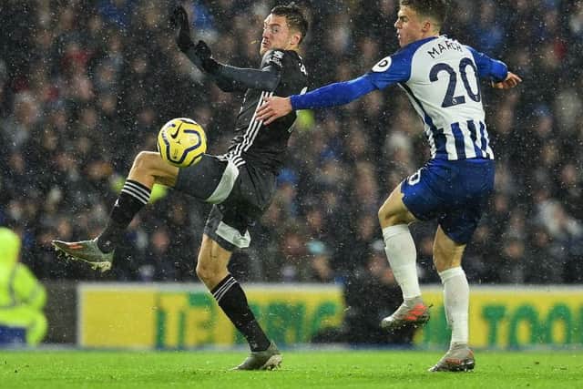 Leicester City's Jamie Vardy proved a handful for the Albion defence last Saturday