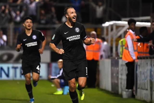 Brighton and Hove Albion striker Glenn Murray has scored once this season against Bristol City in the Carabao Cup