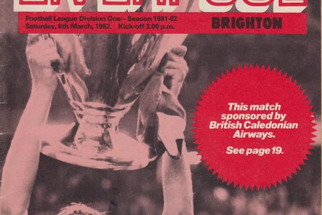 The match-day programme cover from 1982