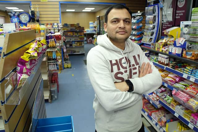 Neel Shets, owner of Ashington Stores, Peacehaven. Picture: Peter Cripps