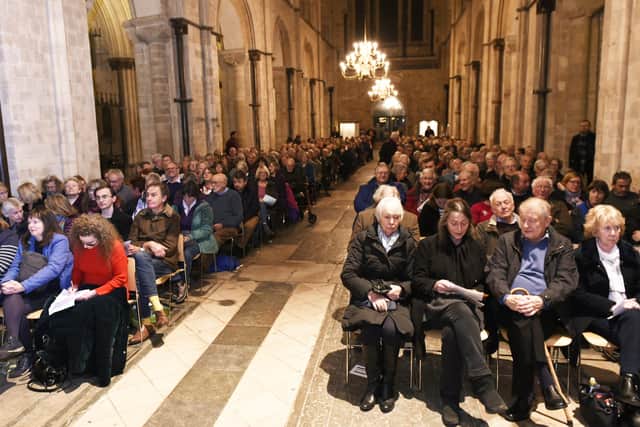 The audience at Chichester Cathedral's general election hustings Picture: Liz Pearce   LP191871 SUS-191129-001038008