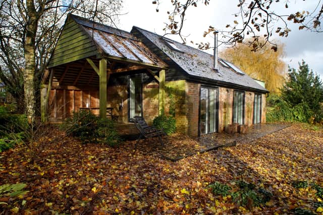Eco-friendly holiday cottage Tack Barn. Photograph: Peter Cripps/ SUS-191128-074541008