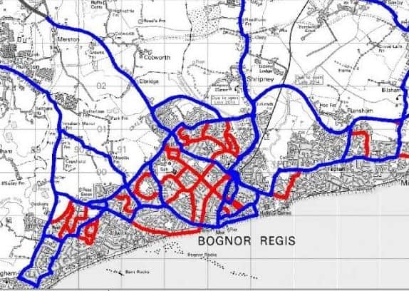 The red routes would no longer be gritted, while the blue ones would continue