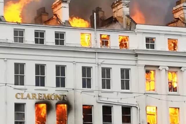 Claremont Hotel fire, photo by Jimmy Gomes