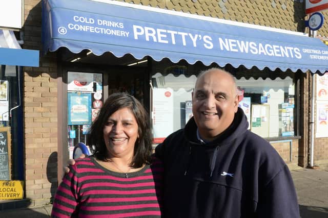 ks190658-1 Selsey Lottery Newsagent  phot kate
Kandarp and Priti Patel from Pretty's Newsagents which issued the winning ticket.ks190658-1 SUS-190312-220919008