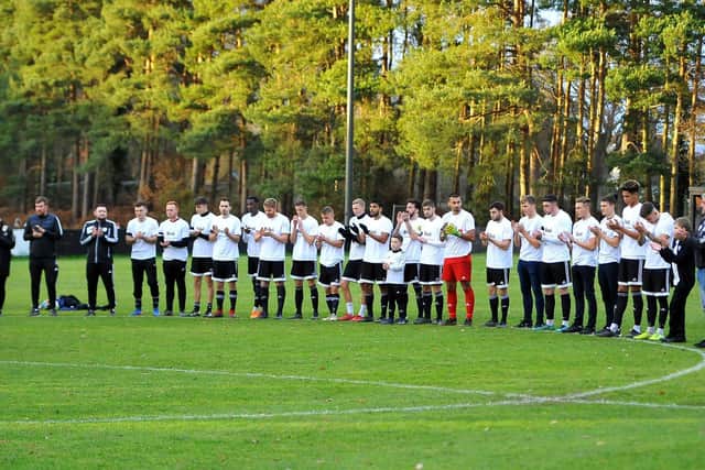 Loxwood v Broadbridge Heath, where a minute's applause was held before the game, remembering Suel Delgado. Pic Steve Robards SR09121901