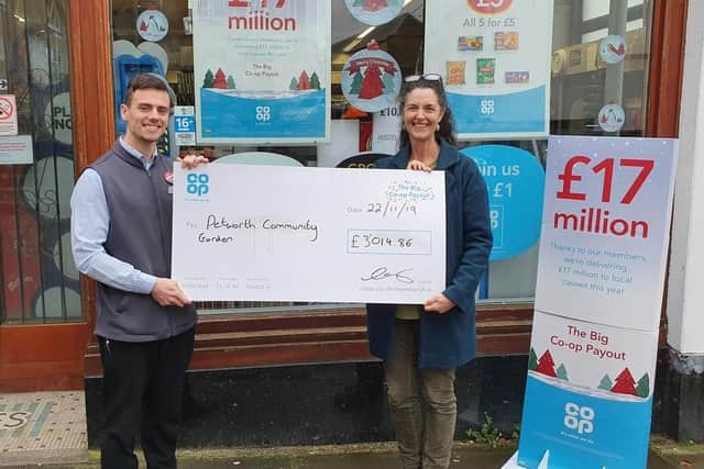 Petworth Community Garden received more than £3,000 as part of the Big Co-op Payout