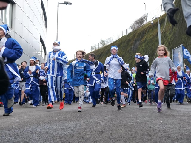 Albion in the Community's Seagulls' Festive Fun Run 2019.
