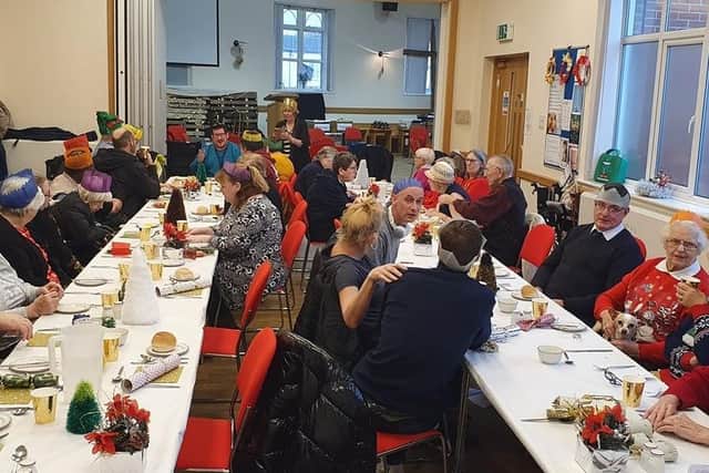 The Open House Christmas meal included an hour of carols led by the Salvation Army Bognor Regis band
