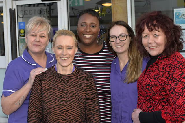Eastbourne Age Concern carers Tanya Martin, Nicola Funnell, Jenni Obinkwo, Emma Crawford and Amanda Kennedy (Photo by Jon Rigby) SUS-191212-103026008