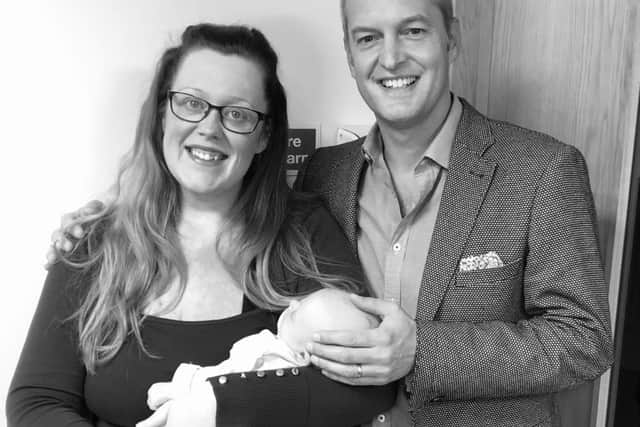 Victoria with baby Aria and consultant bariatric surgeon Mr Simon Monkhouse