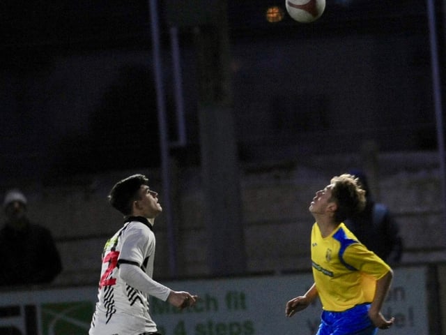 Action from Lancing v Eastbourne United