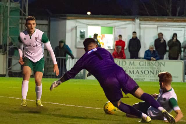 It was goalmouth action all the way as Bognor put seven past Cray / Picture: Tommy McMillan