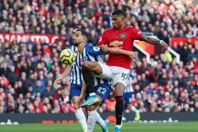 Brighton and Hove Albion defender Martin Montoya was given a tough time earlier this season by Marcus Rashford
