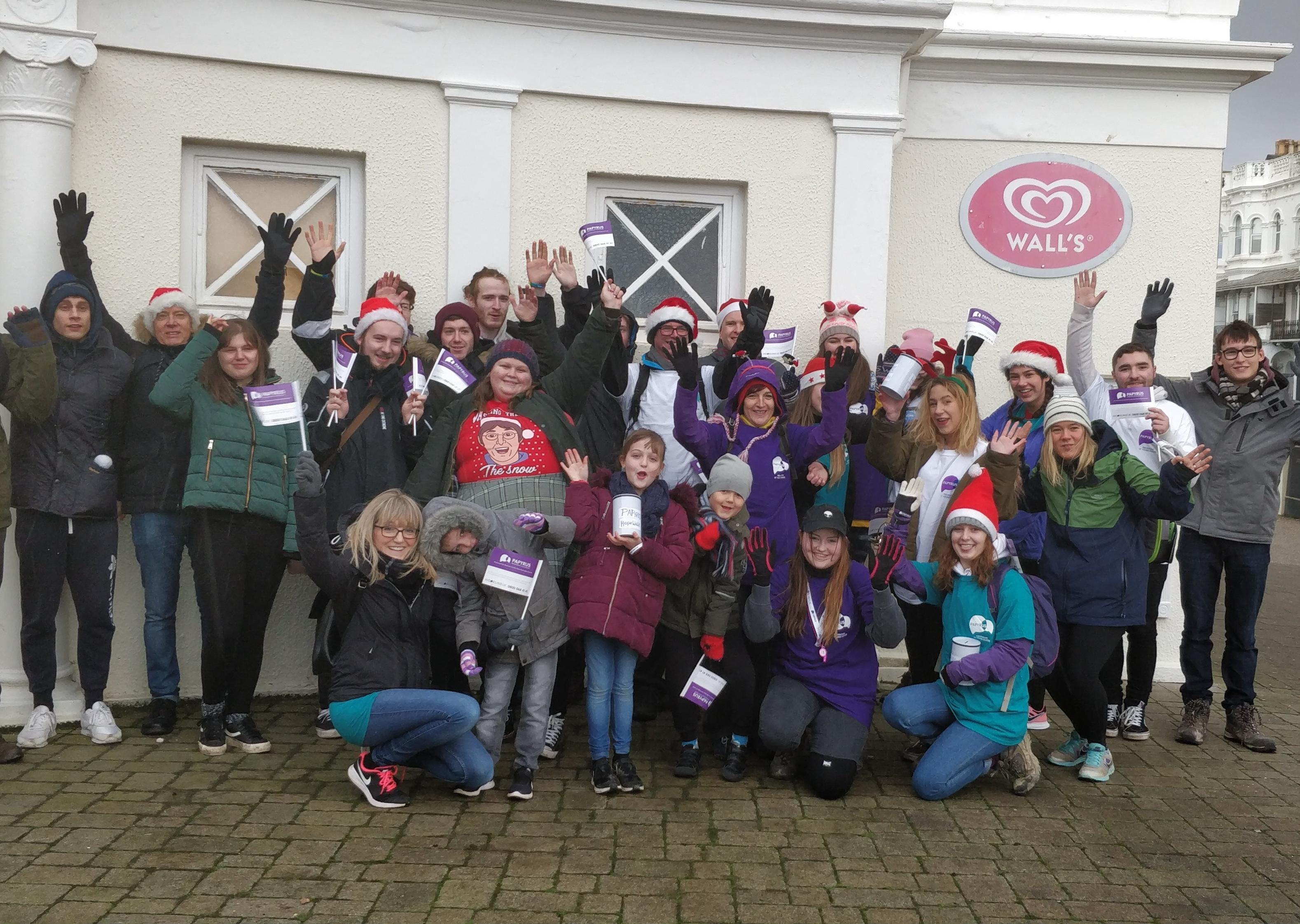 Ashleigh Brown from Ashington was joined by 30 people for a HopeWalk from Worthing Pier to Brighton Pier for suicide prevention charity PAPYRUS SUS-191217-123945001