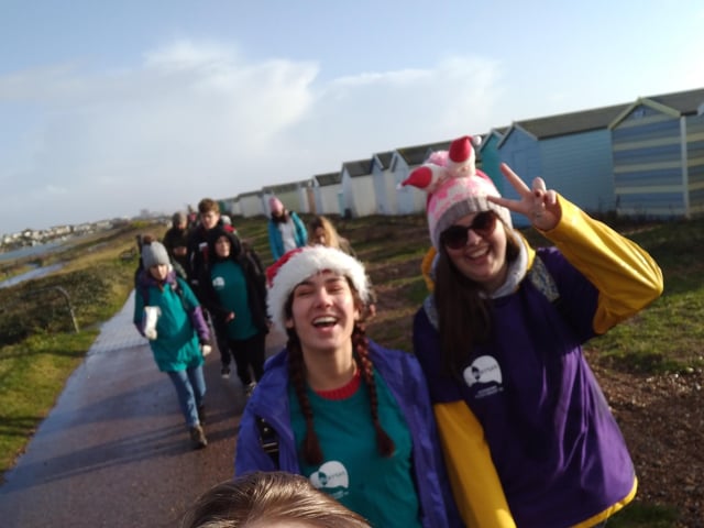 Ashleigh Brown from Ashington was joined by 30 people for a HopeWalk from Worthing Pier to Brighton Pier for suicide prevention charity PAPYRUS SUS-191217-124008001