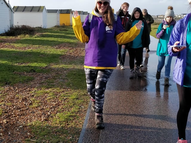 Ashleigh Brown from Ashington was joined by 30 people for a HopeWalk from Worthing Pier to Brighton Pier for suicide prevention charity PAPYRUS SUS-191217-124836001