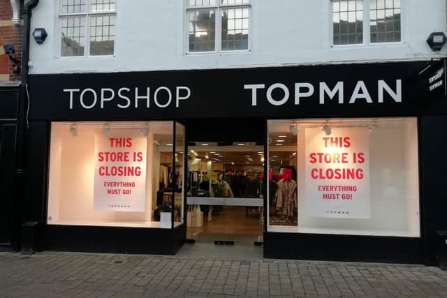 Topshop has announced it will close its Horsham store