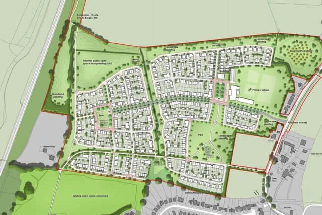 illustrative masterplan for 500 homes off Ockley Lane, Hassocks SUS-191218-114525001