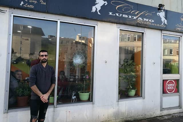 Fabio Oliviera said his family's cafe has been attacked three times this year